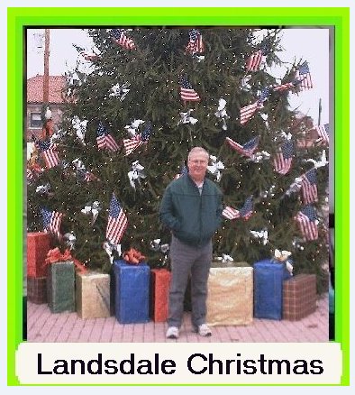 Lansdales Christmas tree in Railroad Plaza, Main Street, Lansdale, Pennsylvania