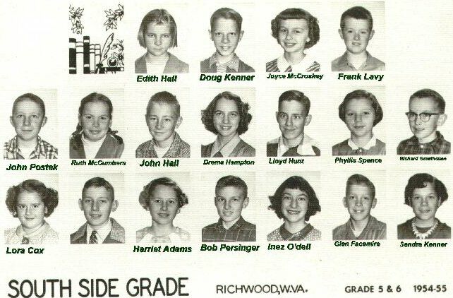 South Side Grade School,Fifth and Sixth,1954 - 1955