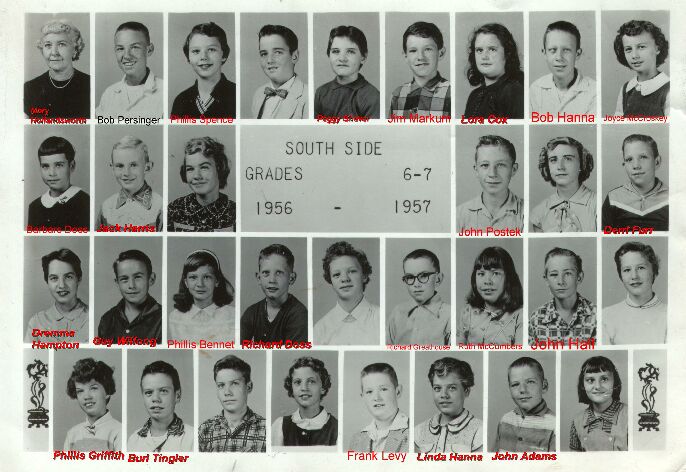 South Side Grade School,Sixth and Seventh,1956 - 1957