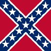 The battle flag of the Confederacy is square, of various sizes for the different branches of the service: 48 inches square for the infantry, 36 inches for the artillery, and 30 inches for the cavalry. It was used in battle from November 1861 to the fall of the Confederacy.