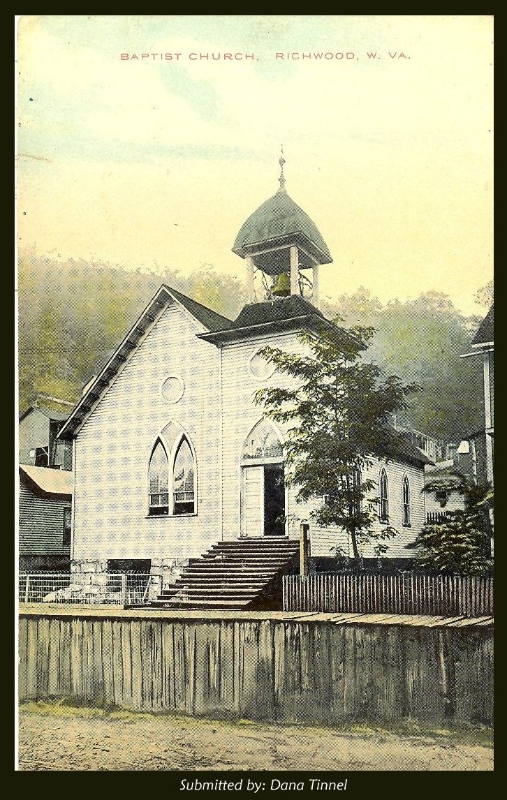 Old postcard of the Richwood Baptist Church
