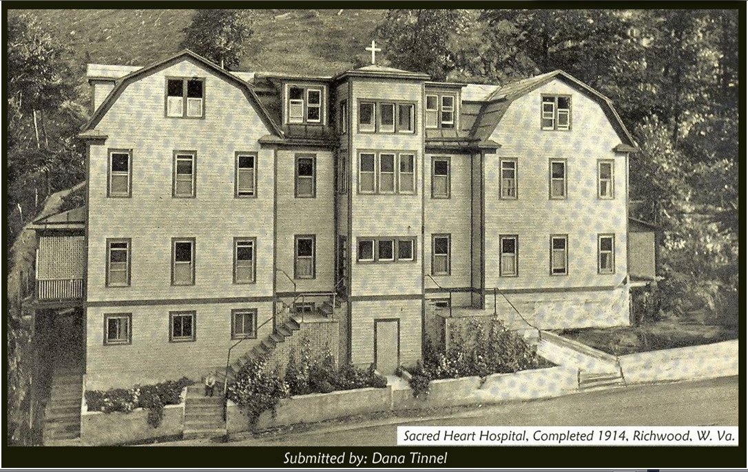 Old postcard of the Richwood Sacred Heart Hospital