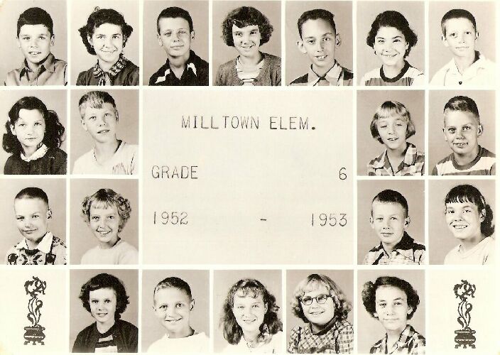 Milltown Grade School,Sixth Grade,1952 - 1953